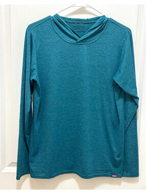 Patagonia Teal Lightweight Pullover Hoodie L Teens Long Sleeve Solid Logo